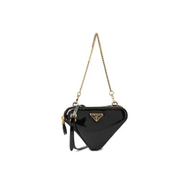 PRADA TRIANGLE-LOGO LEATHER MINI POUCH 1NR015 (15*10cm) 